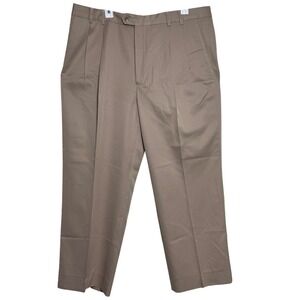 Cutter & Buck Mens Pants 40 DryTec Luxe Pleated Khaki Golf‎ Classic Fit